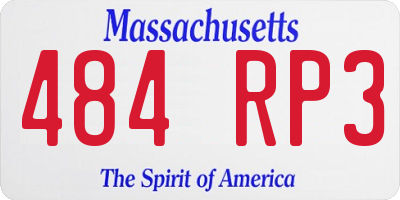 MA license plate 484RP3