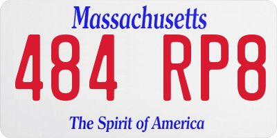 MA license plate 484RP8