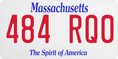 MA license plate 484RQ0