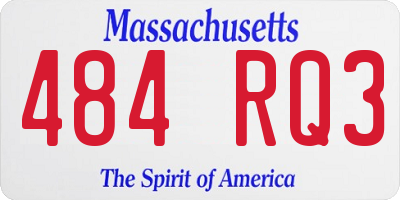 MA license plate 484RQ3