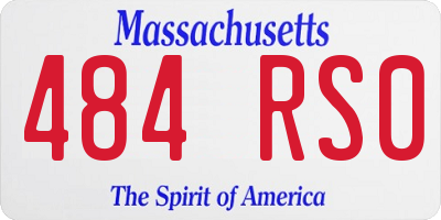 MA license plate 484RS0