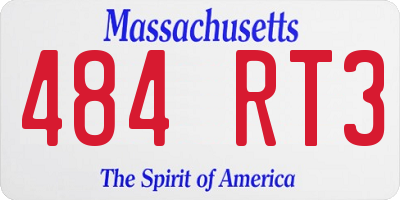 MA license plate 484RT3