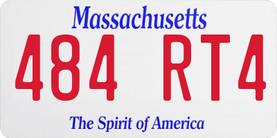 MA license plate 484RT4