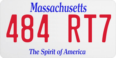 MA license plate 484RT7