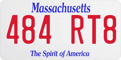 MA license plate 484RT8