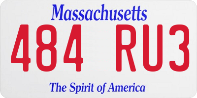 MA license plate 484RU3
