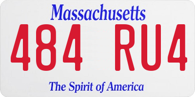 MA license plate 484RU4