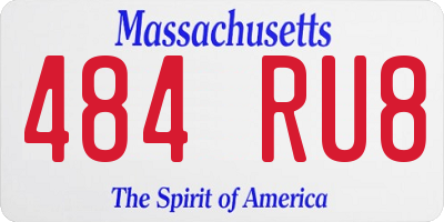 MA license plate 484RU8