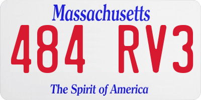 MA license plate 484RV3