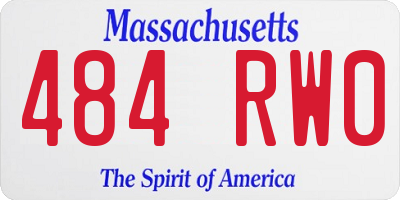 MA license plate 484RW0