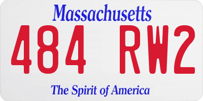 MA license plate 484RW2