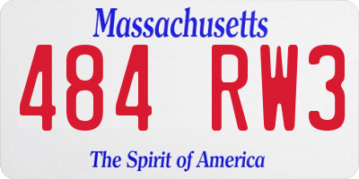MA license plate 484RW3