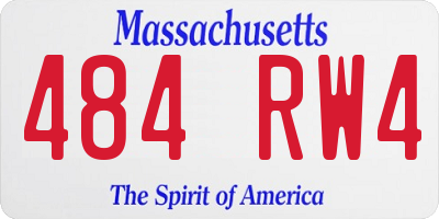 MA license plate 484RW4