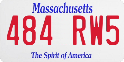 MA license plate 484RW5