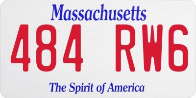 MA license plate 484RW6