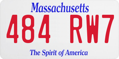 MA license plate 484RW7