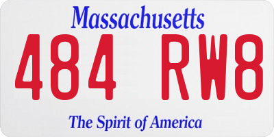 MA license plate 484RW8