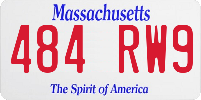 MA license plate 484RW9