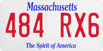 MA license plate 484RX6