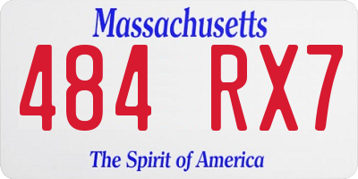 MA license plate 484RX7