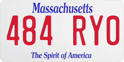 MA license plate 484RY0