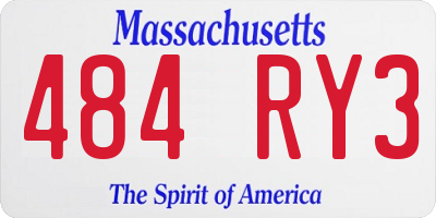 MA license plate 484RY3