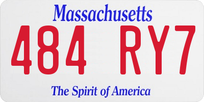 MA license plate 484RY7