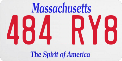MA license plate 484RY8