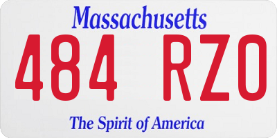 MA license plate 484RZ0