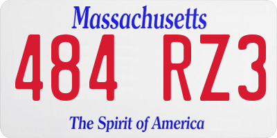 MA license plate 484RZ3