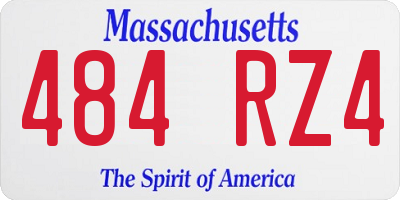 MA license plate 484RZ4
