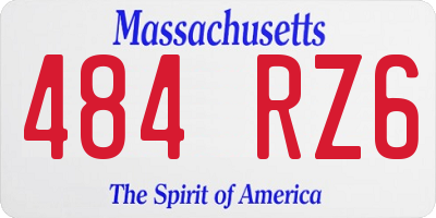 MA license plate 484RZ6