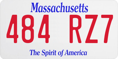 MA license plate 484RZ7