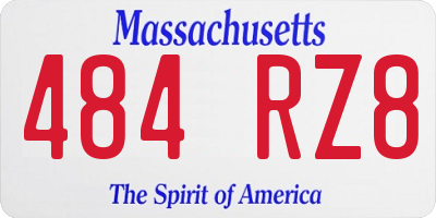 MA license plate 484RZ8