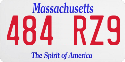 MA license plate 484RZ9