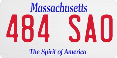 MA license plate 484SA0