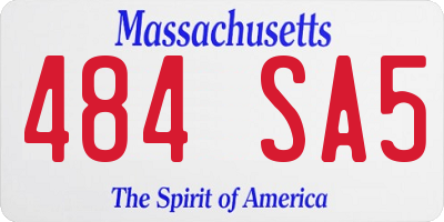 MA license plate 484SA5