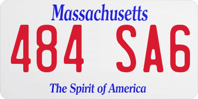 MA license plate 484SA6