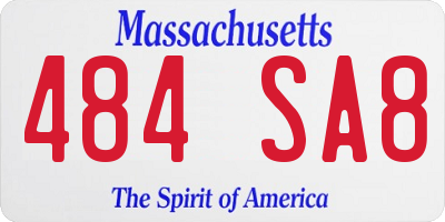 MA license plate 484SA8