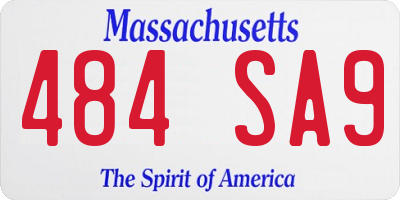 MA license plate 484SA9
