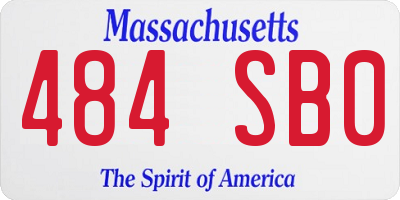 MA license plate 484SB0