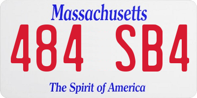 MA license plate 484SB4