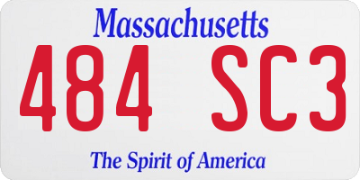 MA license plate 484SC3