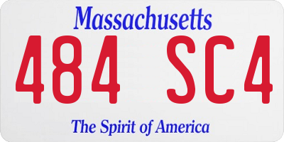 MA license plate 484SC4