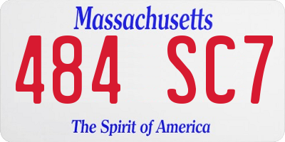 MA license plate 484SC7