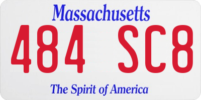 MA license plate 484SC8