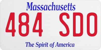 MA license plate 484SD0