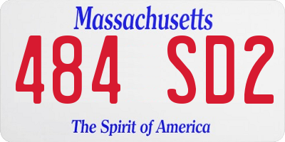 MA license plate 484SD2