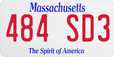 MA license plate 484SD3