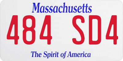 MA license plate 484SD4
